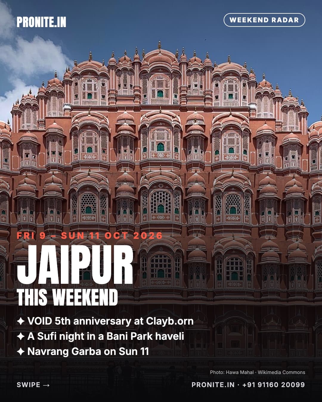 Jaipur this weekend: new openings, must-visits & party radar (9–11 Oct 2026)